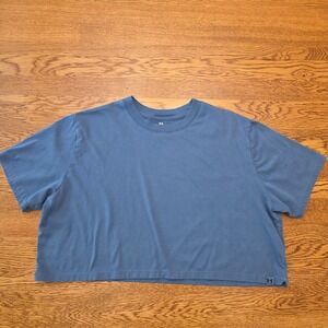 Under Armour Small  Women's Crop Top Short Sleeve‎ Blue Wide Fit